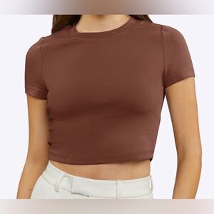 CUTS Women’s Tomboy Tee Cropped Brown Size S